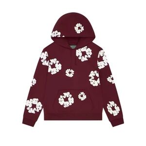 Denim Tears Cotton Wreath Hoodie Burgundy